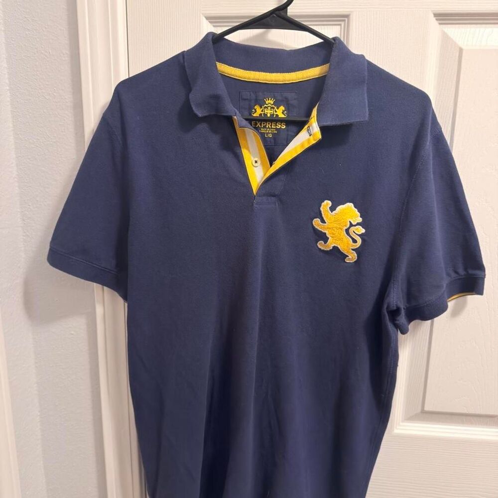 (2010-2012) Express Big Lion Polo - Navy/Yellow - L